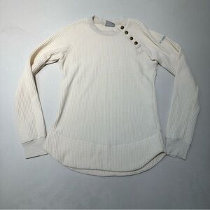 Cream Columbia thermal button long sleeve